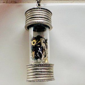 Clock parts necklace - 18 inches long with chain